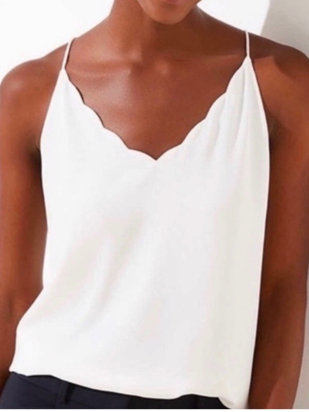 LOFT Cream Cami With Scalloped Detail Size XS